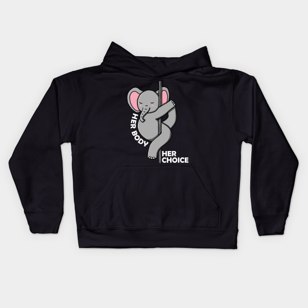 Her Body Her Choice Kids Hoodie by Luna Illustration